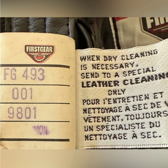 First Gear Scout Leather Thermoliner Motorcycle Jacket, Black, Mens 46 - Picture 16 of 16